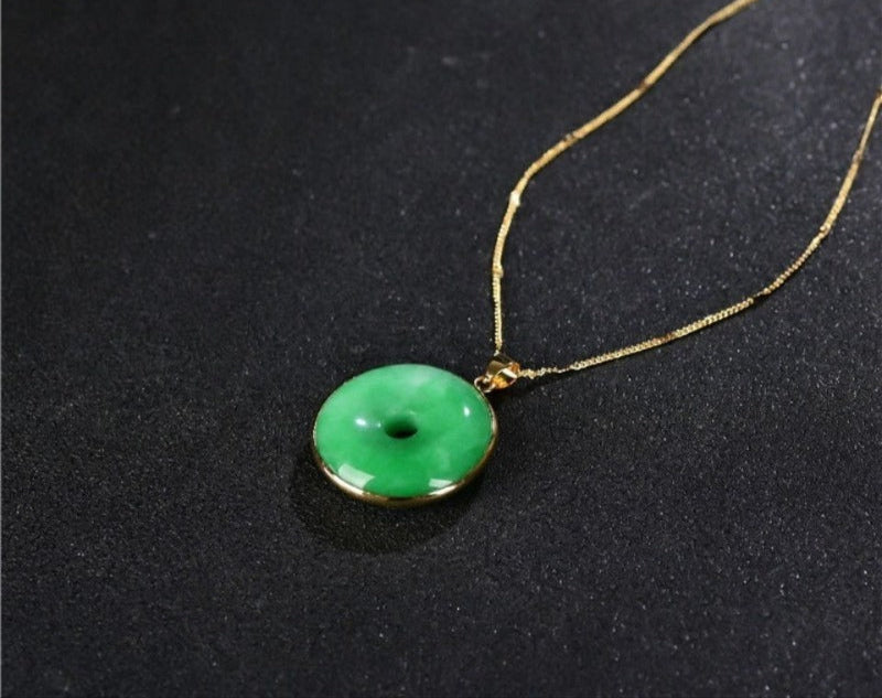 925 Silver Inlaid Natural Yang Green Jade
