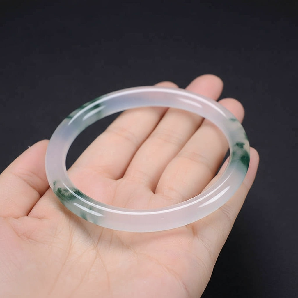Natural Green Jadeite Bangle