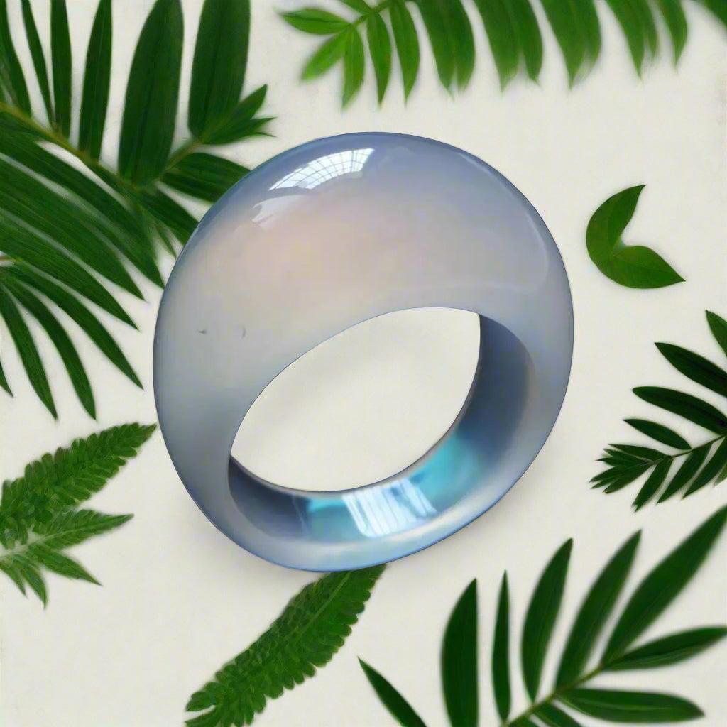 Chalcedony Ring. Jade Ring