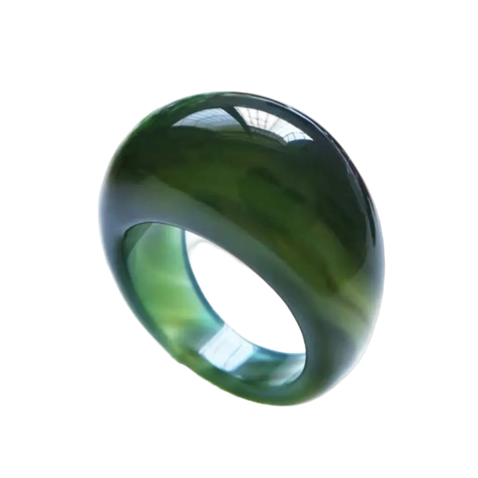 Chalcedony Ring. Jade Ring