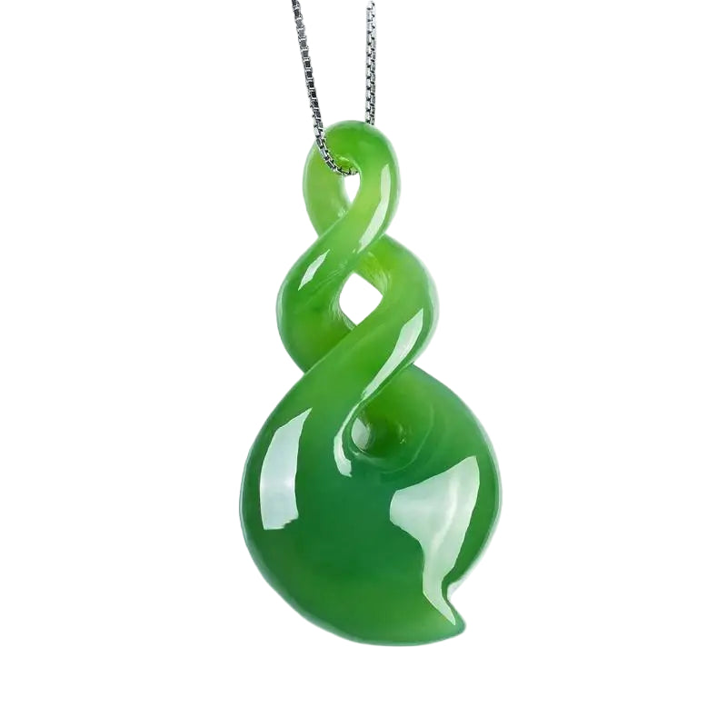 Natural Hand-carved Green Jade Pendant