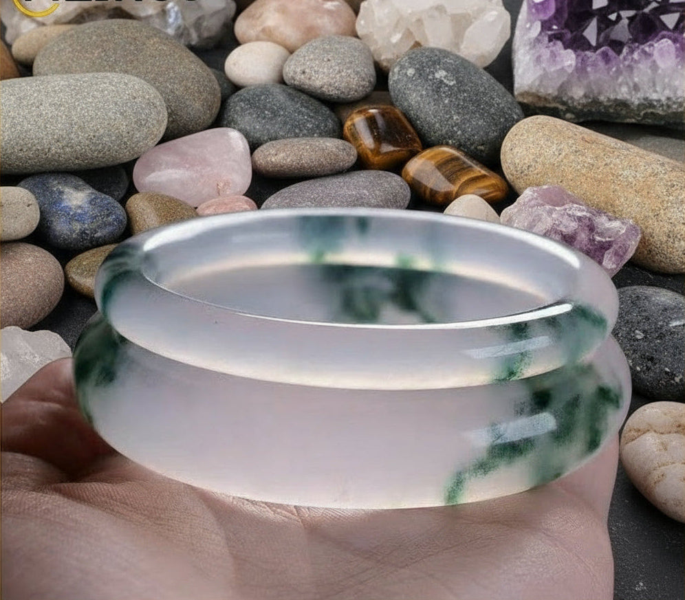 Natural Green Jadeite Bangle
