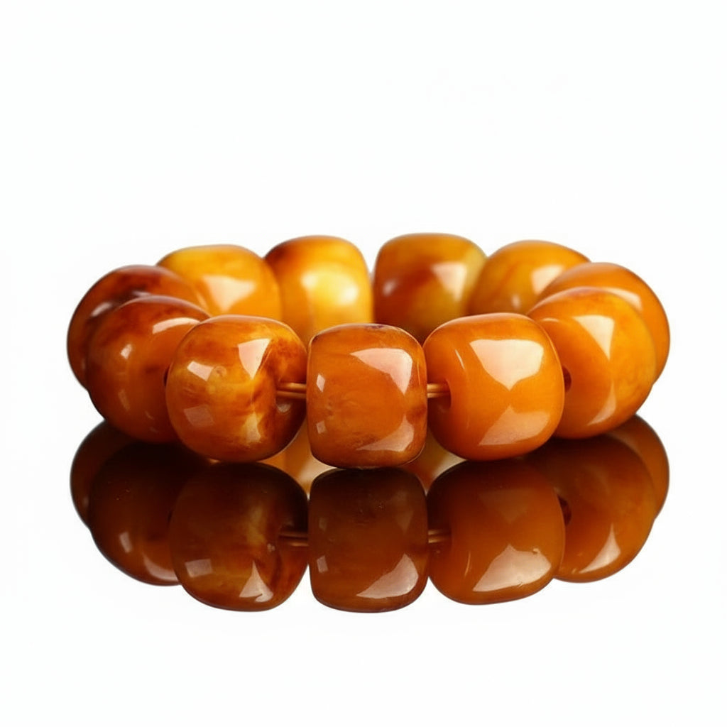 Natural Amber Old Wax String Luxury Bracelet