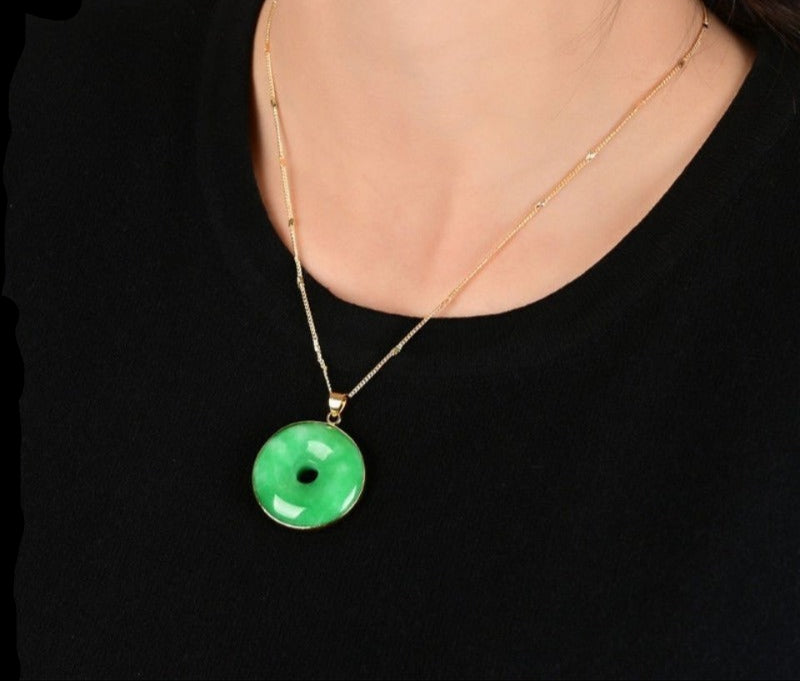925 Silver Inlaid Natural Yang Green Jade